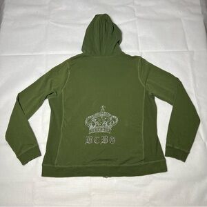 BCBG Olive Green Zip-Up with Logo
